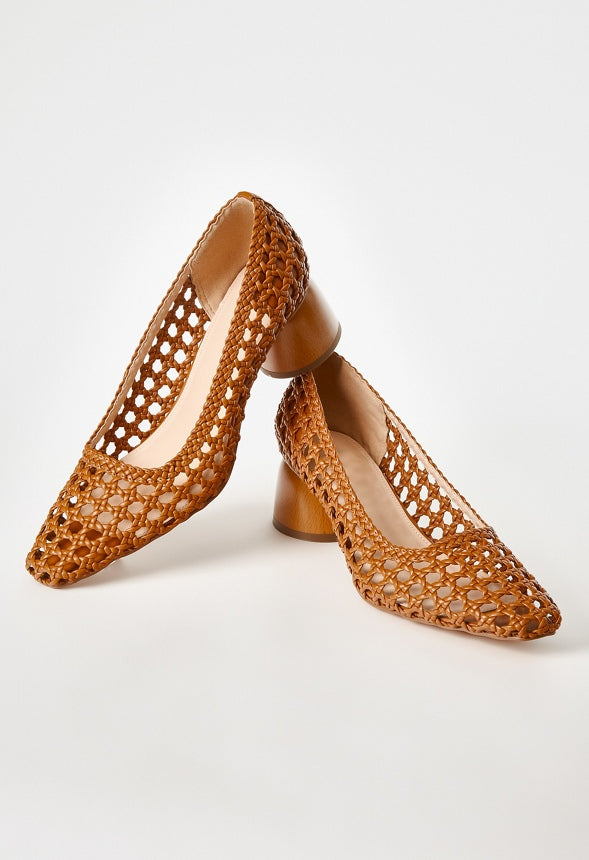 Allura Woven Pump Camel