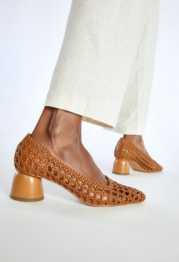 Allura Woven Pump Camel