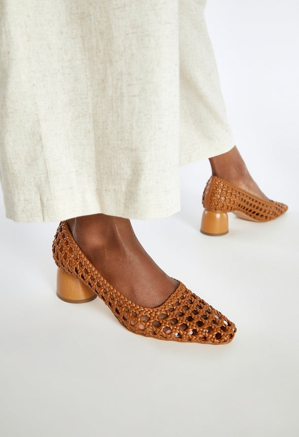 Allura Woven Pump Camel