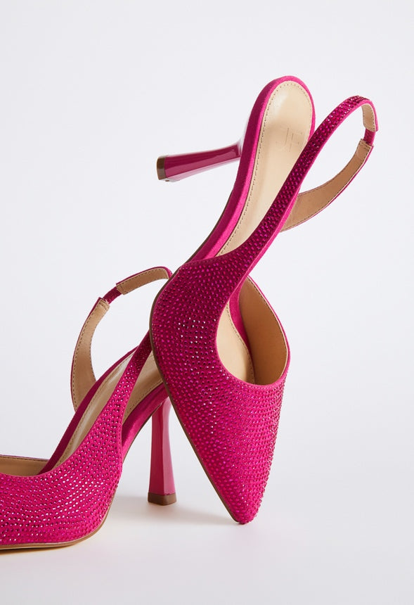 Brit Sling-Back Flared Pump Fuchsia