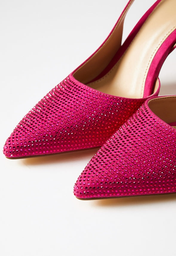 Brit Sling-Back Flared Pump Fuchsia