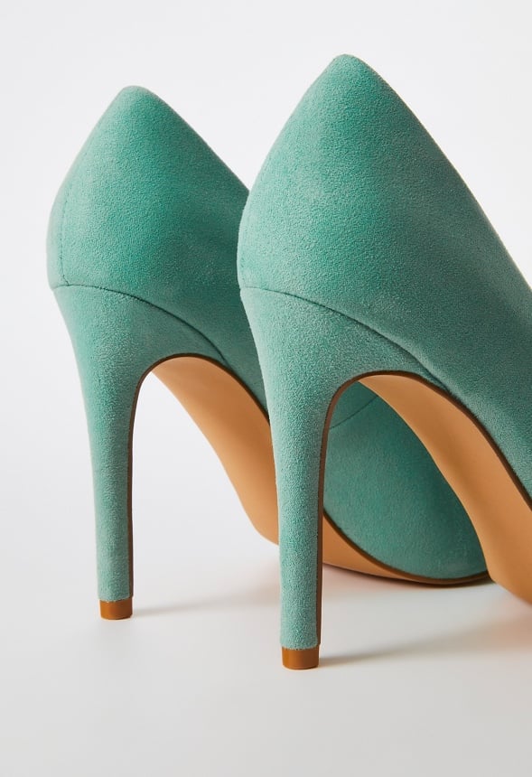 Gisselle Pointed Toe Pump Stone Green