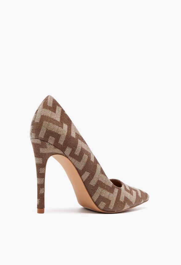 GISSELLE POINTED-TOE PUMP Brown Logo