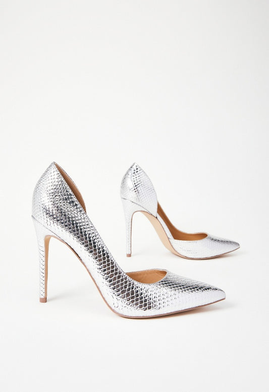 Annakay Pointed-Toe Pump Silver