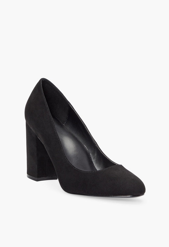 Daphne Block Heel Pump Black