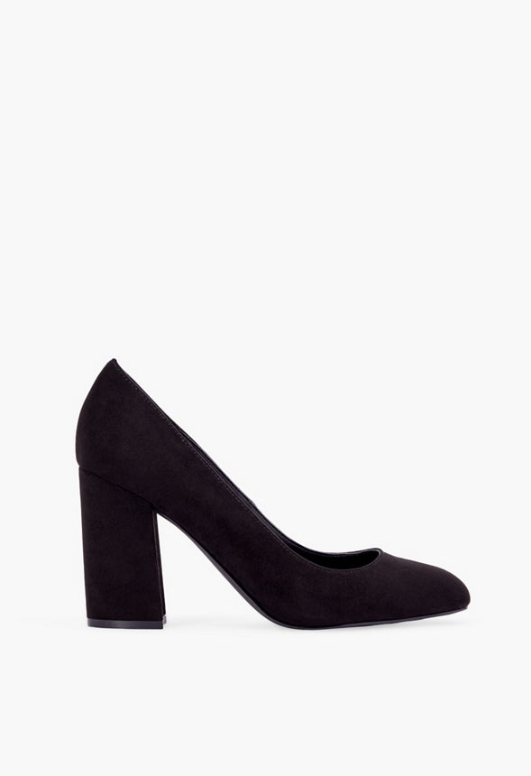 Daphne Block Heel Pump Black