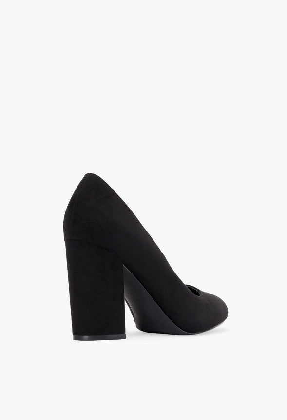 Daphne Block Heel Pump Black
