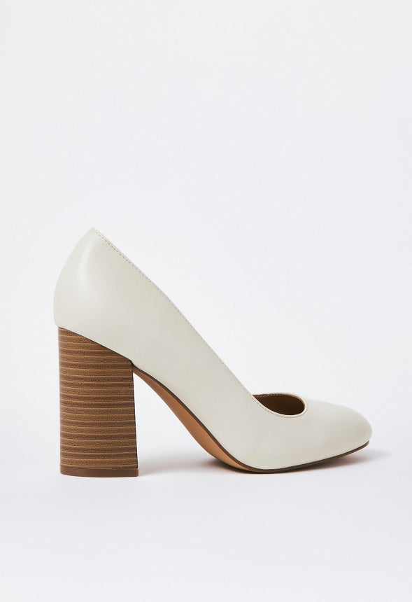 Daphne Block Heel Pump Birch