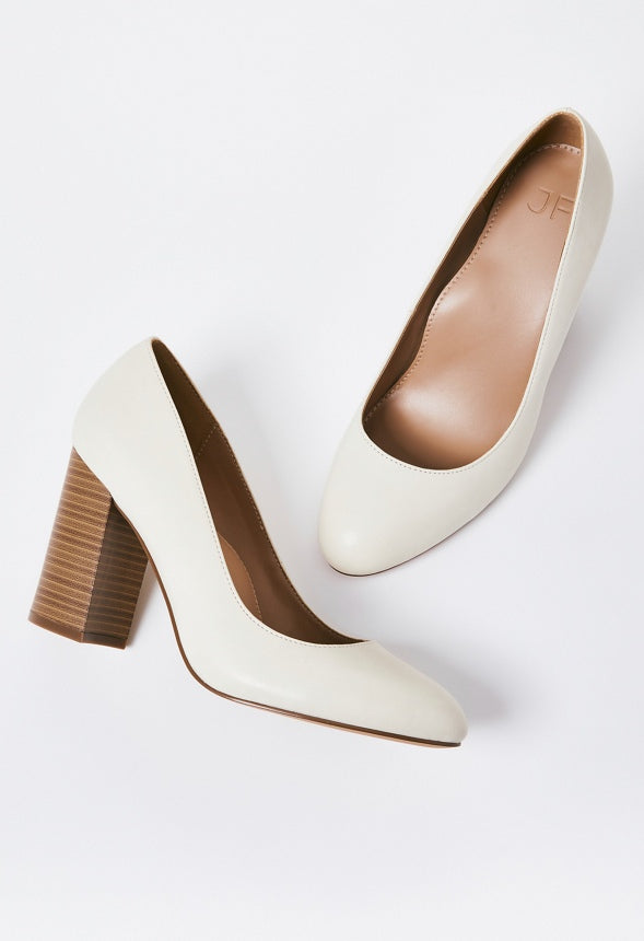 Daphne Block Heel Pump Birch