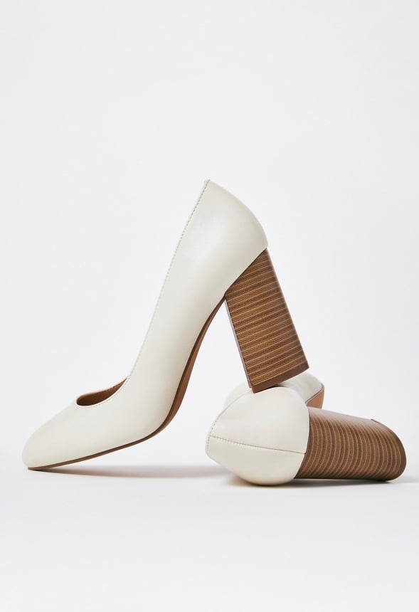 Daphne Block Heel Pump Birch