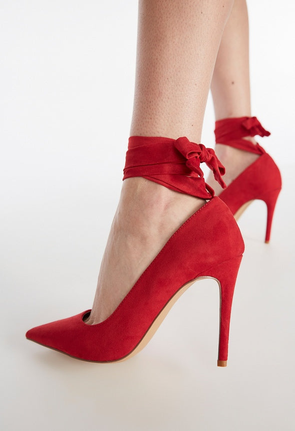 AKEIYLA LACE UP PUMP Chili Pepper