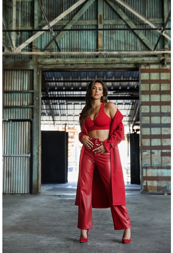 AKEIYLA LACE UP PUMP Chili Pepper