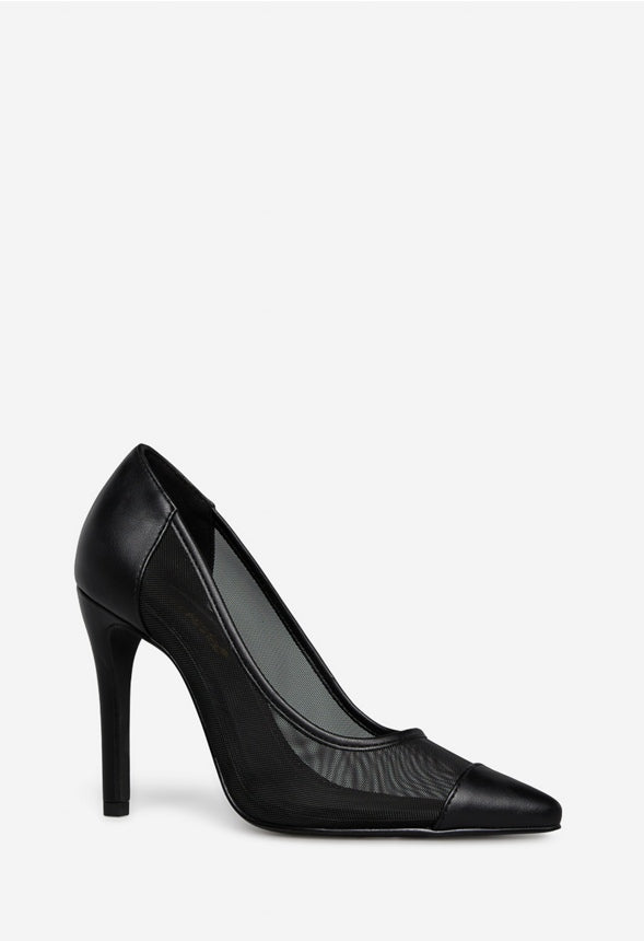 KIRKE POINTED-TOE PUMP Black Caviar