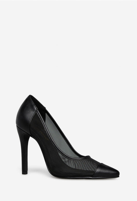KIRKE POINTED-TOE PUMP Black Caviar