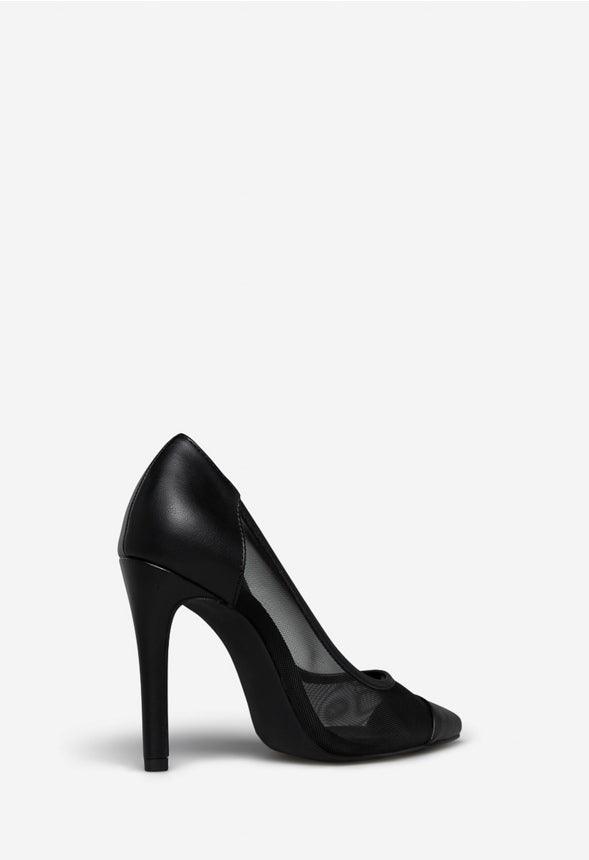 KIRKE POINTED-TOE PUMP Black Caviar