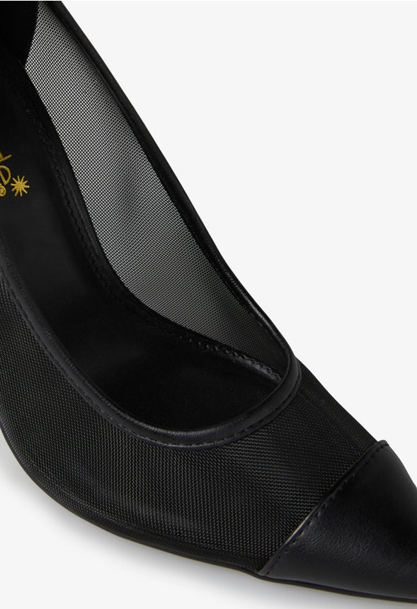 KIRKE POINTED-TOE PUMP Black Caviar