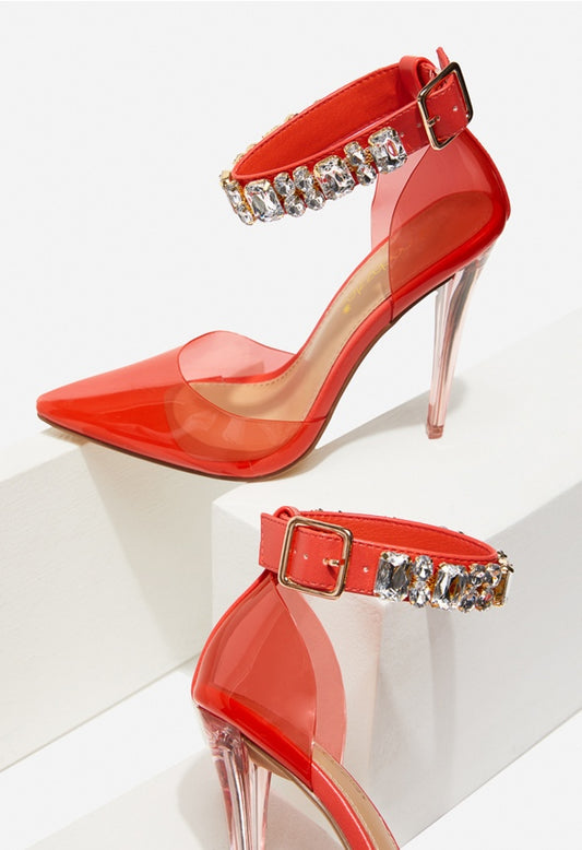 ANDREJAH PVC PUMP Hot Coral