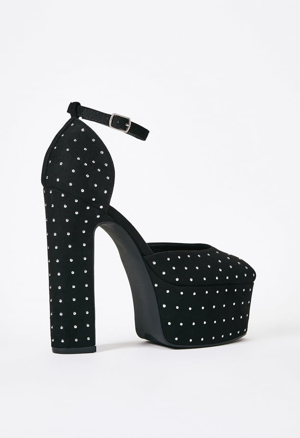 Elena Platform Pump Black/Gunmetal Pin Studs