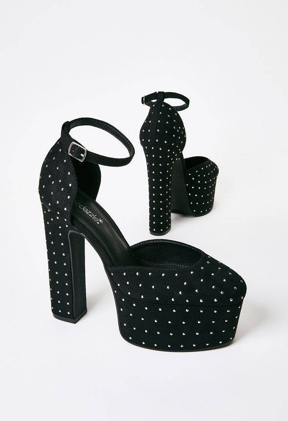 Elena Platform Pump Black/Gunmetal Pin Studs