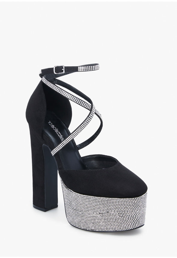 ZOE PLATFORM PUMP Black Caviar/Silver