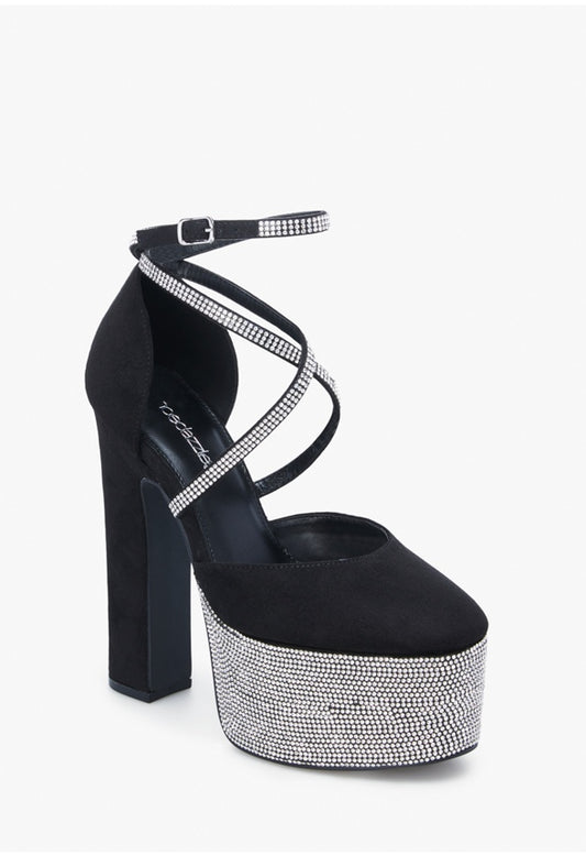 ZOE PLATFORM PUMP Black Caviar/Silver