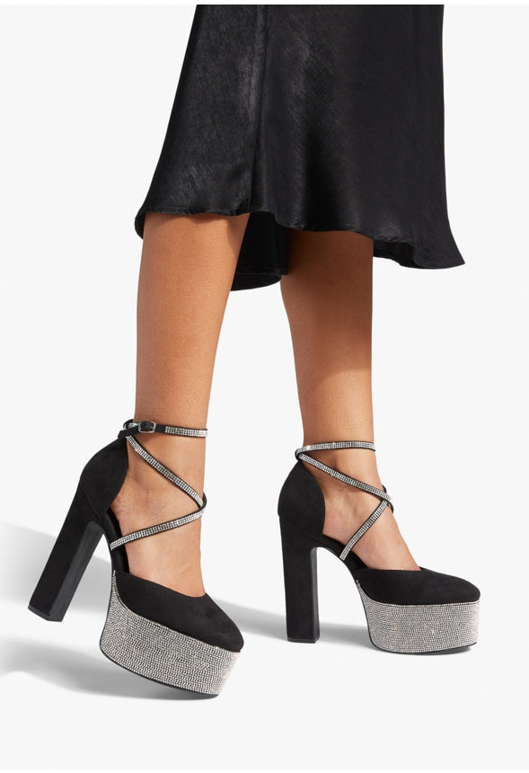 ZOE PLATFORM PUMP Black Caviar/Silver