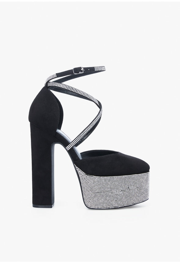 ZOE PLATFORM PUMP Black Caviar/Silver