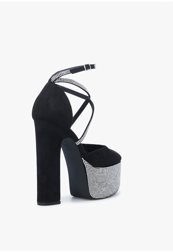 ZOE PLATFORM PUMP Black Caviar/Silver