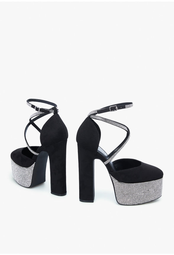ZOE PLATFORM PUMP Black Caviar/Silver