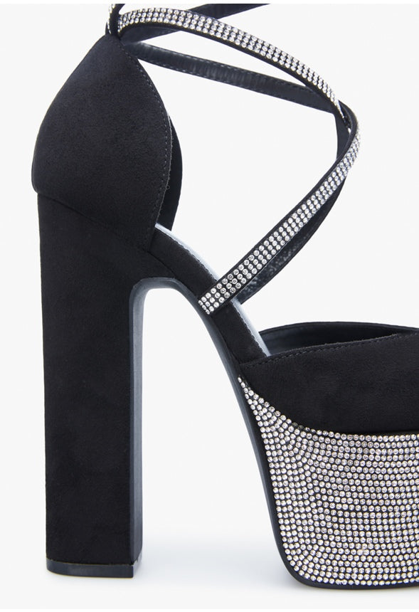 ZOE PLATFORM PUMP Black Caviar/Silver