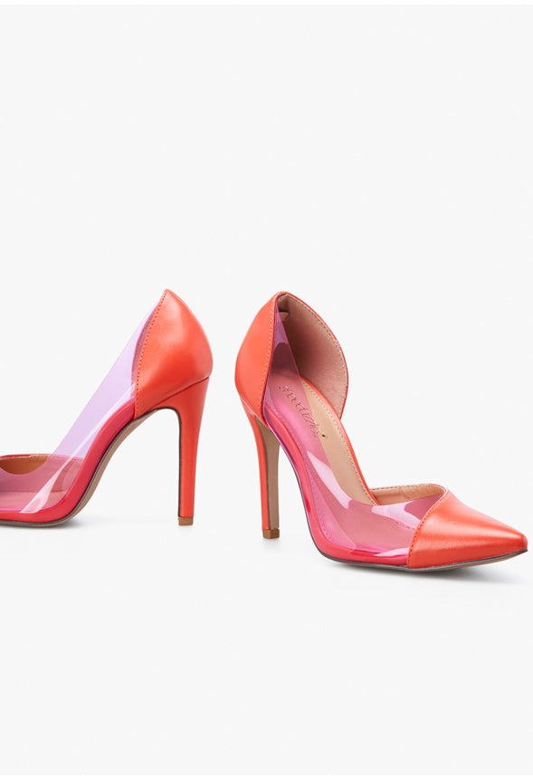 BECCAH POINTED TOE PUMP Tiger Lily/Fuchsia
