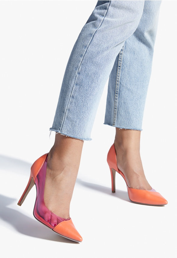 BECCAH POINTED TOE PUMP Tiger Lily/Fuchsia