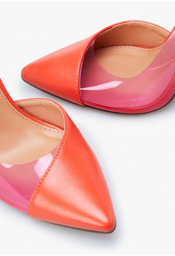 BECCAH POINTED TOE PUMP Tiger Lily/Fuchsia