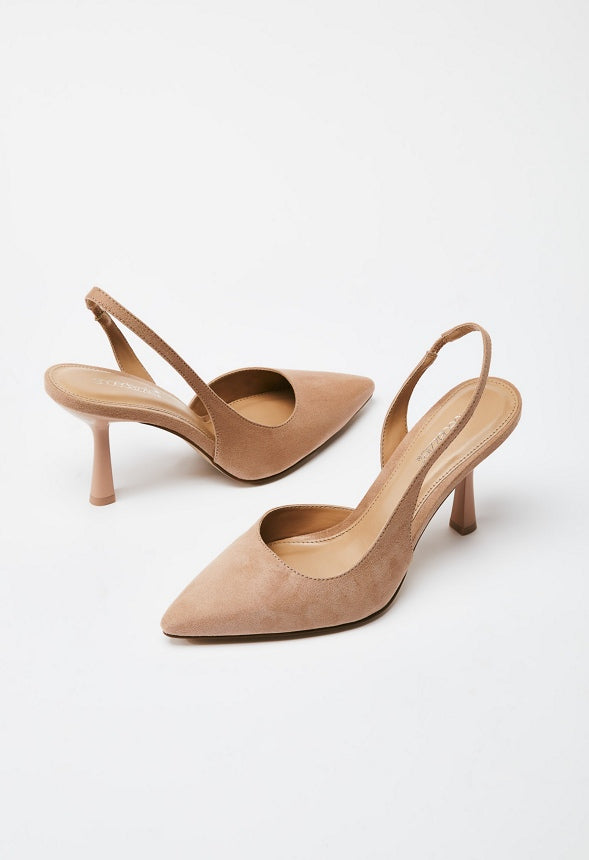 Brit Sling-Back Flared Pump Rugby Tan