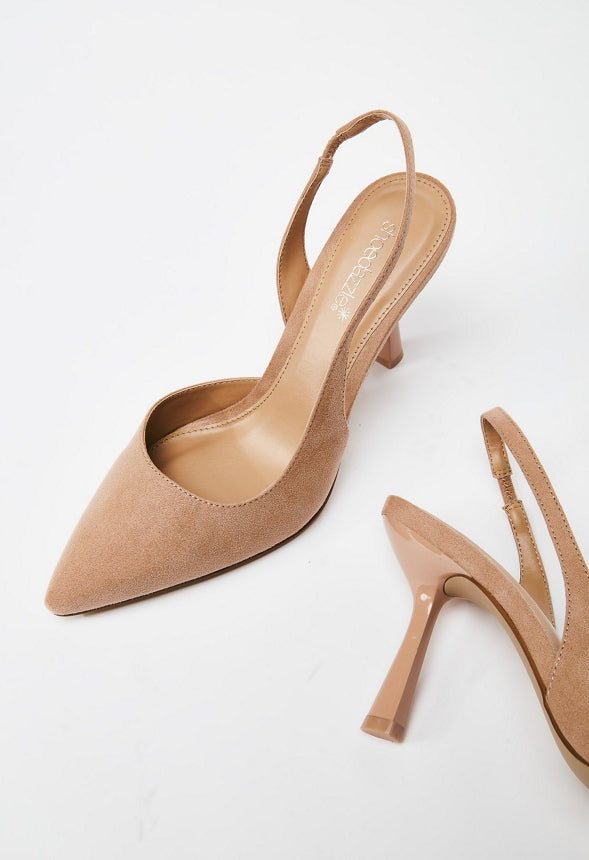 Brit Sling-Back Flared Pump Rugby Tan