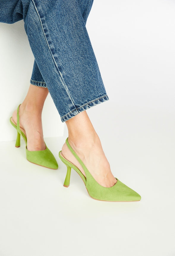 Brit Sling-Back Flared Pump Limeade