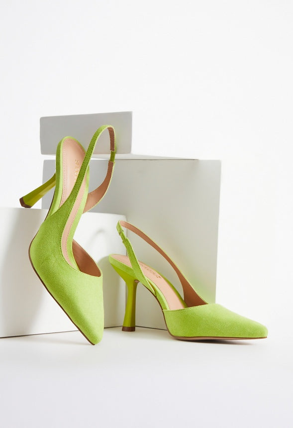 Brit Sling-Back Flared Pump Limeade