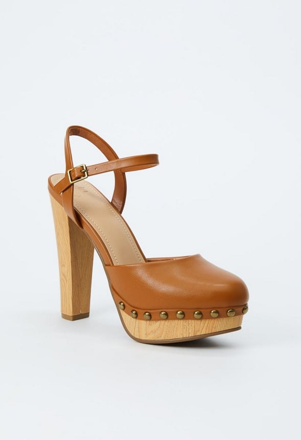 MAYA ANKLE STRAP PLATFORM PUMP Camel