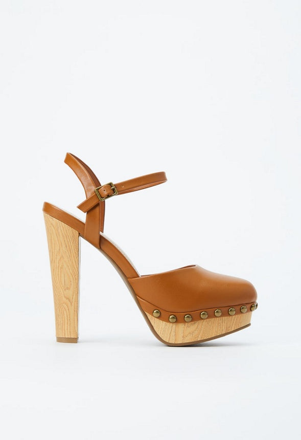 MAYA ANKLE STRAP PLATFORM PUMP Camel