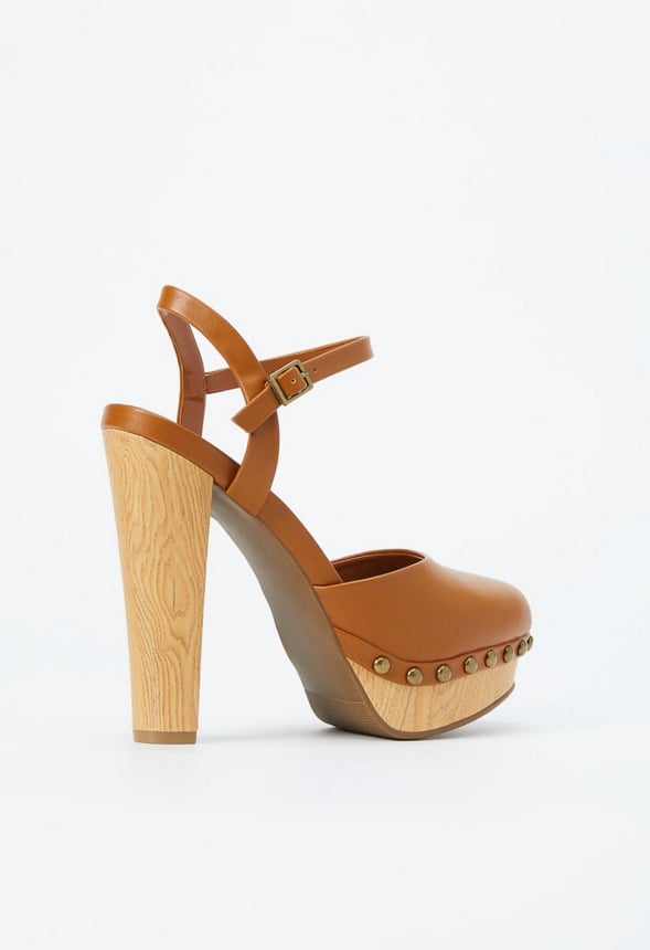 MAYA ANKLE STRAP PLATFORM PUMP Camel