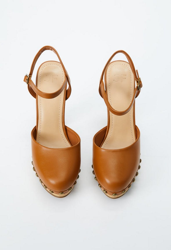 MAYA ANKLE STRAP PLATFORM PUMP Camel