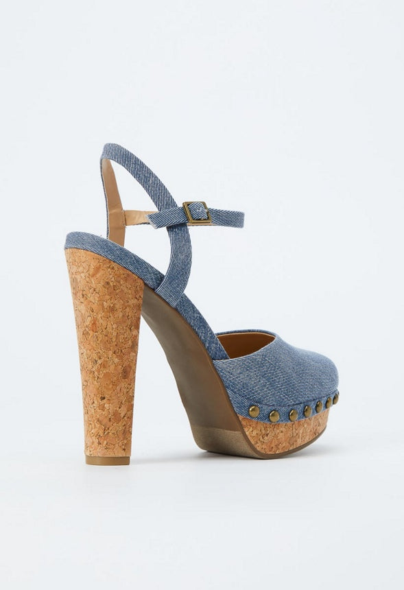 MAYA ANKLE STRAP PLATFORM PUMP Chambray