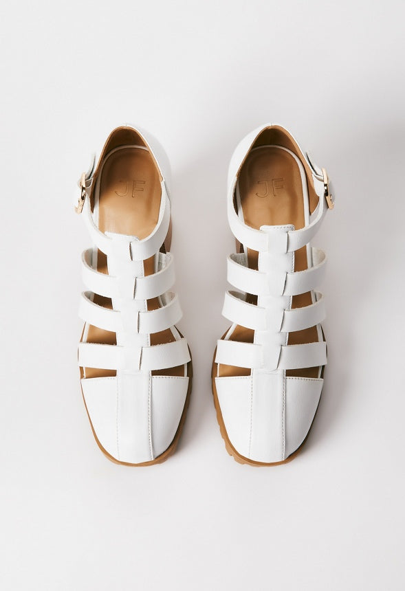 Hazel Block Heeled Pump Bright White