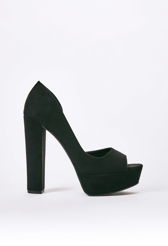 CHARLI PLATFORM PEEP TOE PUMP Black