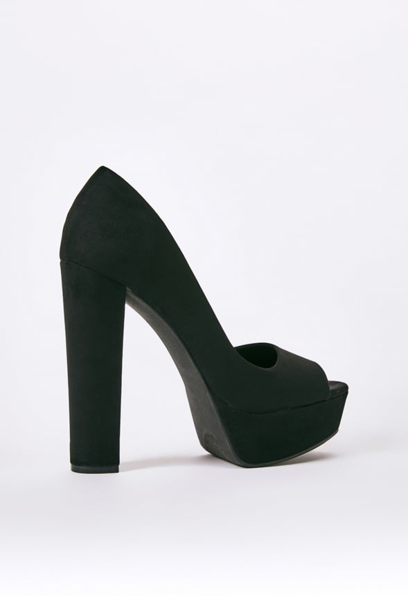 CHARLI PLATFORM PEEP TOE PUMP Black