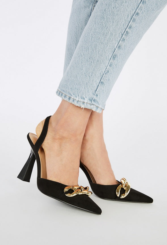 Gwyn Slingback Pump Black