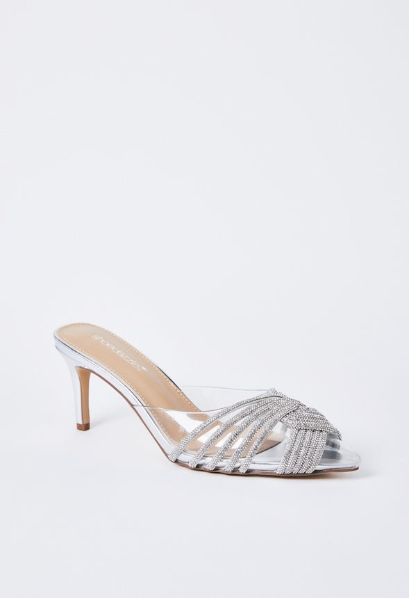 Kiana Pointed Toe Pump Clear/Silver