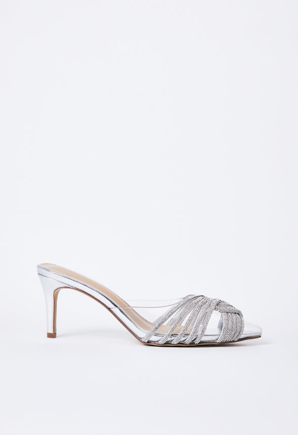 Kiana Pointed Toe Pump Clear/Silver