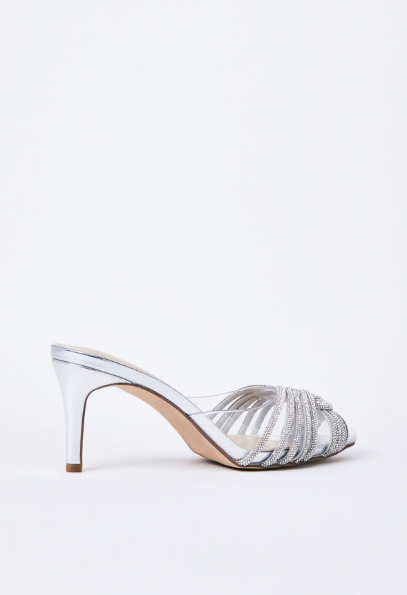 Kiana Pointed Toe Pump Clear/Silver