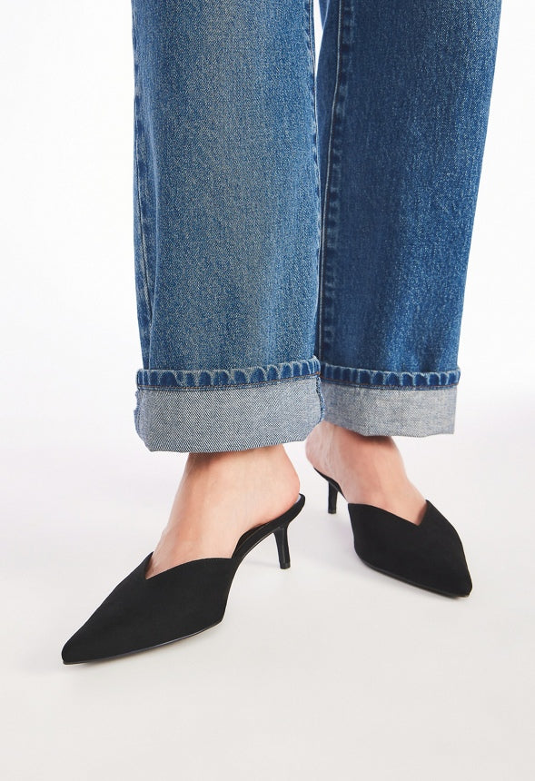 Iva Pointed Toe Mule Black